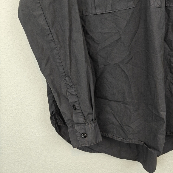 Alex Mill Keeper Oversized Popover Button Long Sleeve Shirt In Charcoal Size M - Picture 6 of 10